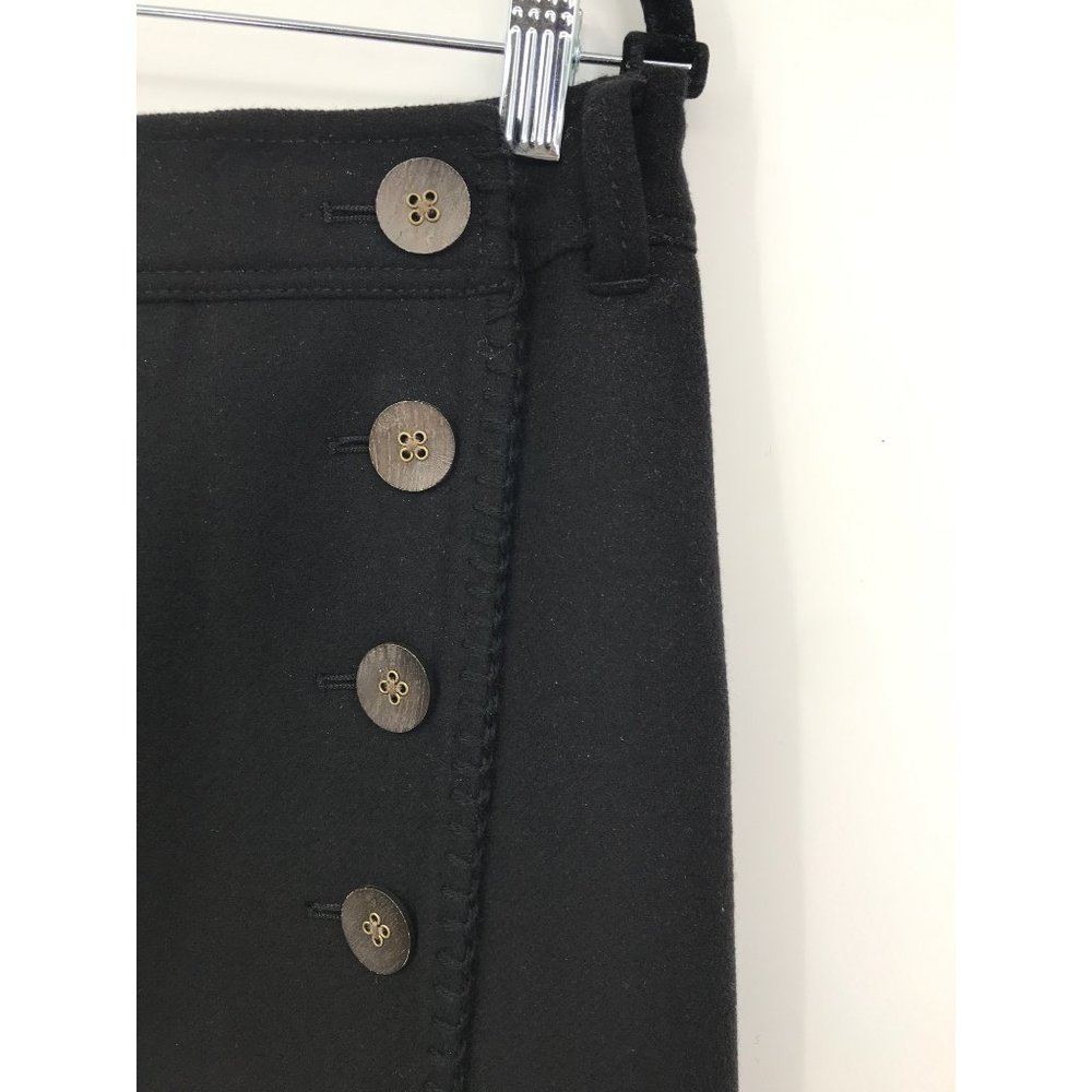 Eddie Bauer Wool Blend Maxi Wrap Skirt Black 14 Tall - Picture 3 of 6
